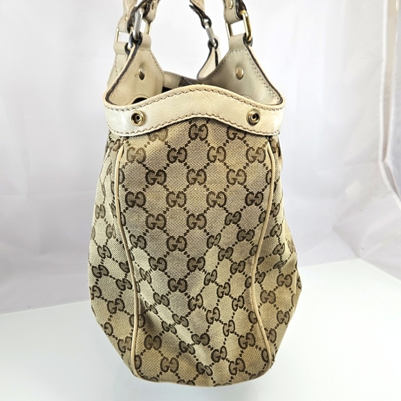 🎁GUCCI Sukey Medium Tote Bag Handbag GG Canvas MUST SELL! - Picture 5 of 16